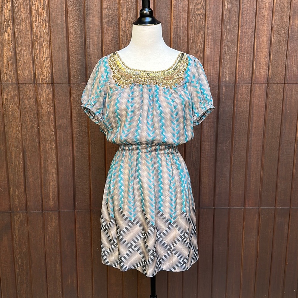 Twelfth Street by Cynthia Vincent silk dress with embellishments, size M (6)